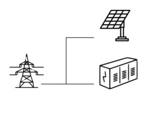 icon of co-located battery and solar panel according to enedis s9